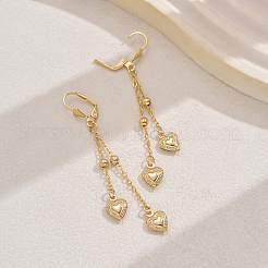 Серьги-кольца из латуни в форме сердца с кисточками&nbsp;PL7474