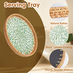 Сервировочные подносы из ротанга и смолы AJEW-WH20001-76A