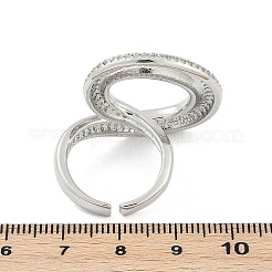 Кольца-манжеты из латуни с микропаве из прозрачного кубического циркония для женщин и мужчин RJEW-Z080-04P