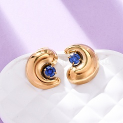 Серьги-гвоздики из нержавеющей стали 304 с микропаве из кубического циркония&nbsp;EJEW-B138-01G