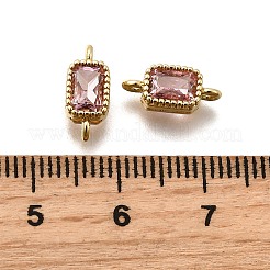 Настоящие 18k позолоченные латунные соединители с микропаве с кубическим цирконием ZIRC-L100-009G-06