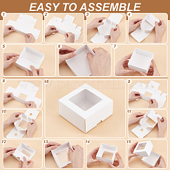 Квадратные подарочные коробки для хранения крафт-бумаги CON-WH0095-100B-01