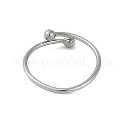 Не тускнеющие кольца-манжеты из нержавеющей стали 304 с круглым шариком для женщин X-RJEW-C105-01P