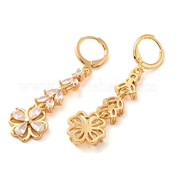 Серьги с подвесками из золотой латуни EJEW-B037-02G-02