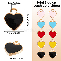 100шт 5 цвета сплава эмаль подвески ENAM-SC0005-32