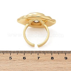 Латунные регулируемые открытые манжеты с кубическим цирконием для женщин&nbsp;RJEW-R032-01G