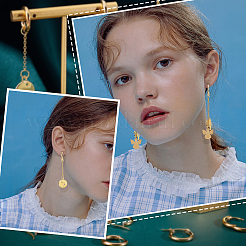 12 пара серег-колец Huggie Hoop из нержавеющей стали 304 в двух стилях&nbsp;STAS-UN0032-60