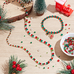 18 нити 18 стиля рождественская тематика прозрачные стеклянные бусины нити GLAA-GA0002-21