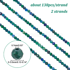 2 нити бусин из натурального хризоколла и лазурита G-DC0001-04