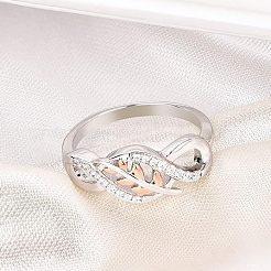 Кольца для женщин из цинкового сплава со стразами FS-WG08E4B-04