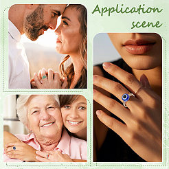 14 шт. 14 стиля: кольца из нержавеющей стали 304 с драгоценными камнями и защитой от сглаза из смолы&nbsp;NJEW-WR00012