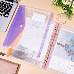 18 шт. 6-цветный полипропиленовый пластиковый конверт формата А4 с карманами AJEW-CP0005-10