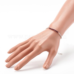 Браслеты из натурального граната BJEW-JB06384-01