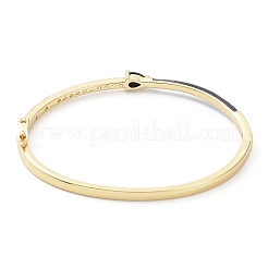 Эмалевый браслет-капля на шарнире с фианитами BJEW-G673-01G-01