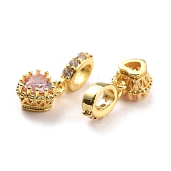 Латунь микропейв кубический цирконий европейские подвески с подвесками KK-A156-03G-RS