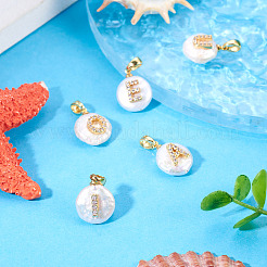 5 шт. 5 вида натуральных культивированных пресноводных жемчужин в виде самородков с подвесками в виде букв KK-TA0002-37