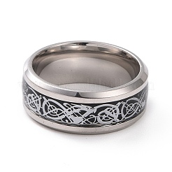 Эмалированное кольцо на палец с изображением дракона&nbsp;RJEW-I089-12P