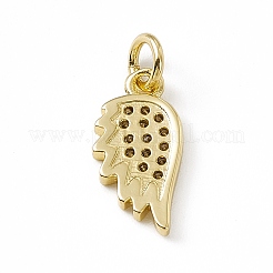 Подвески в виде крыльев из латуни с микропаве из прозрачного кубического циркония ZIRC-F132-60G