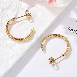 Серьги-гвоздики из нержавеющей стали 304 в форме буквы С&nbsp;EJEW-R017-04G-01