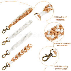 4 шт. 4 стиля хлопка льна ручной работы плетеный шнурок для запястья подвеска украшения KEYC-FH0001-35