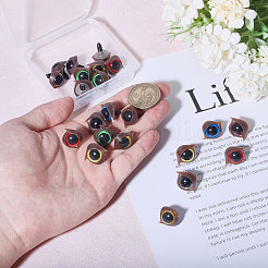 140 шт. 7 цвета полукруглые пластиковые безопасные глаза и наборы век&nbsp;DIY-GL0005-17