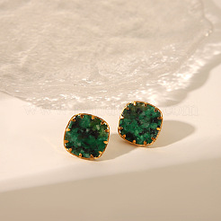 Серьги из ромбовидной синтетической бирюзы VQ5584-2