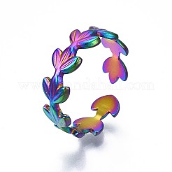 Кольцо-манжета из нержавеющей стали 304 с листовой оберткой&nbsp;RJEW-N038-062