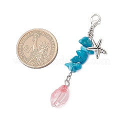 Подвеска в виде морской звезды из стекла и сплава&nbsp;HJEW-JM03217