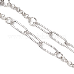 Изготовление браслета-скрепки из нержавеющей стали 304 с цепочкой Rolo&nbsp;AJEW-JB01498