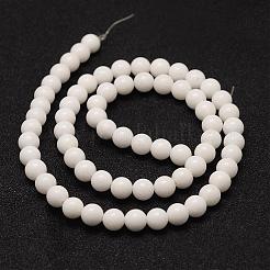 Натуральный белый нефритовый шарик нити G-K153-B29-4mm