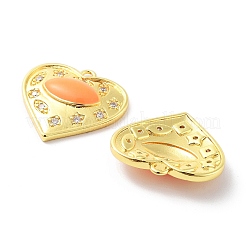 Латунные микропаве прозрачные подвески с фианитом&nbsp;KK-F871-06G-03