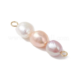 Подвески-коннекторы из натурального культивированного пресноводного жемчуга в форме картофеля&nbsp;PALLOY-JF04986
