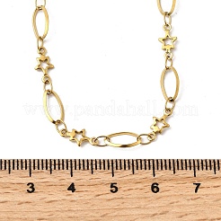 Ожерелья из нержавеющей стали 304 в виде звездных звеньев для женщин NJEW-A046-02A-G