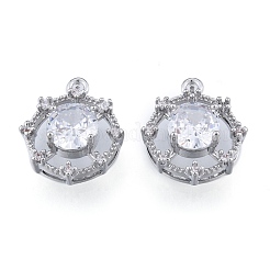 Латунные микропаве прозрачные кубические циркониевые подвески&nbsp;KK-N216-555P