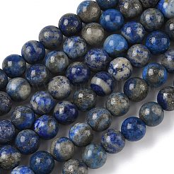 Нитки бусины из натурального ляписа-лазури G-A163-07-8mm