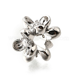 Латунь микропаве прозрачный кубический цирконий европейский бисер KK-V008-15P