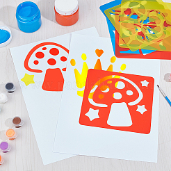 4 набор из 4-х видов пластиковых выемок для рисования DIY-CP0010-52B