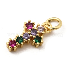 Латунные микро-паве красочные кубические циркониевые подвески KK-I360-036G