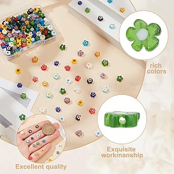 240шт 12 вида цветов ручной работы из стеклянных бусин Миллефиори&nbsp;LAMP-HY0001-09