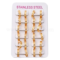 Серьги-кольца из нержавеющей стали 304 с эффектом полировки EJEW-M001-17G