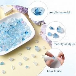 4 пакетик 4-х видов прозрачных акриловых бусин&nbsp;OACR-YW0003-39