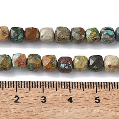 Бусы натуральная африканская бирюза (яшма)&nbsp;G-L651-D02-6x6mm