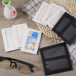 60 шт. 2-цветные прямоугольные бумажные мини-конверты для подарочных карт с полым видимым окошком CON-CP0001-005