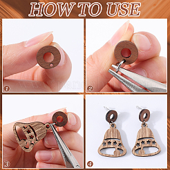 50 шт. деревянная фурнитура для сережек-гвоздиков&nbsp;FIND-SP0001-19A