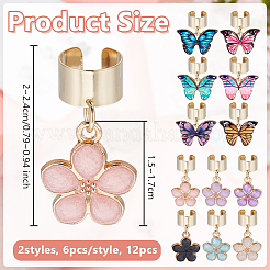 12 шт. 2 стиля эмалированный сплав стетоскоп подвесные украшения HJEW-OC00214