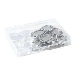 10 шт. 2 стиля винтажной броши из сплава с кабошоном и безелем FIND-FS0004-64