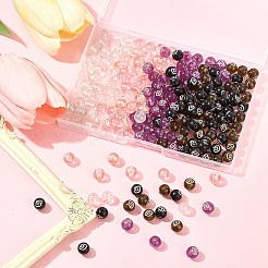 200шт 5 цвета покрытия акриловых бусин&nbsp;OACR-FS0002-03