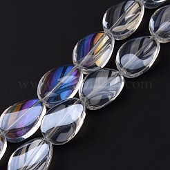 Прозрачные гальванические стеклянные бусины&nbsp;EGLA-C001-AB02