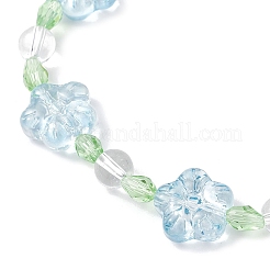 Браслеты из стеклянных бусин в виде цветка сливы для женщин&nbsp;BJEW-JB12138-02