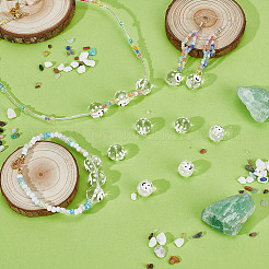 20шт прозрачные бусины лэмпворк ручной работы LAMP-DR0001-07